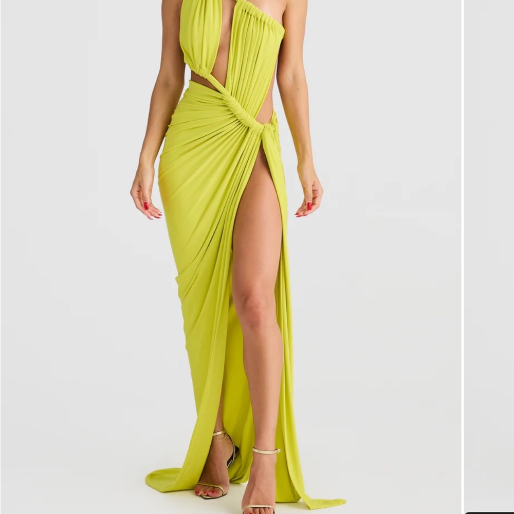 Elegant Lime Green Maxi Dress